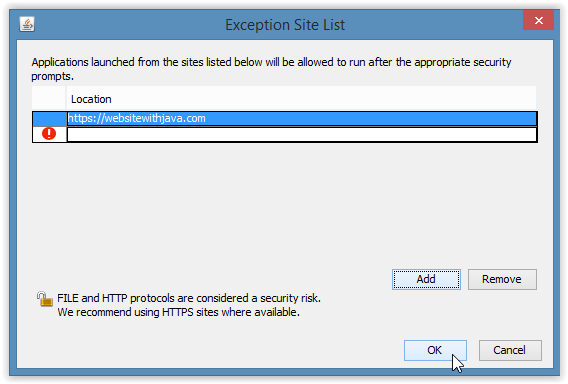 Exception Site List 2 | Orbits IT | Orbits IT Exception Site List 2