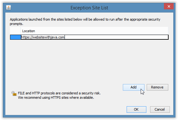 Exception Site List | Orbits IT | Orbits IT Exception Site List