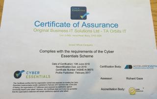 Cyber Essentials Certificate
